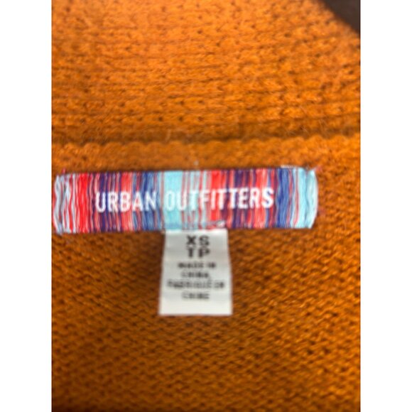 Urban Outfitters Womens Cardigan Sweater Warm Fuzzy Orange Button Front - Picture 4 of 10